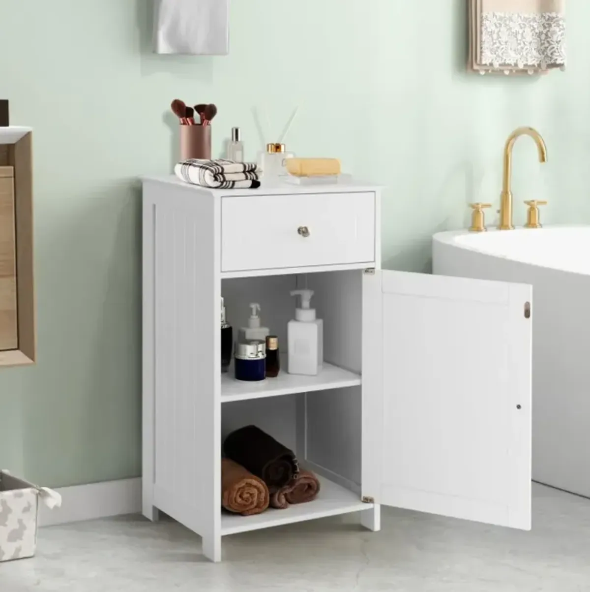 Hivvago Single Door Bathroom Cabinet with Adjustable Shelf and Drawer