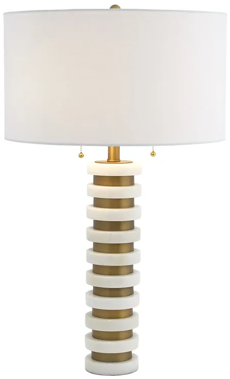 Marble Stack Lamp-White