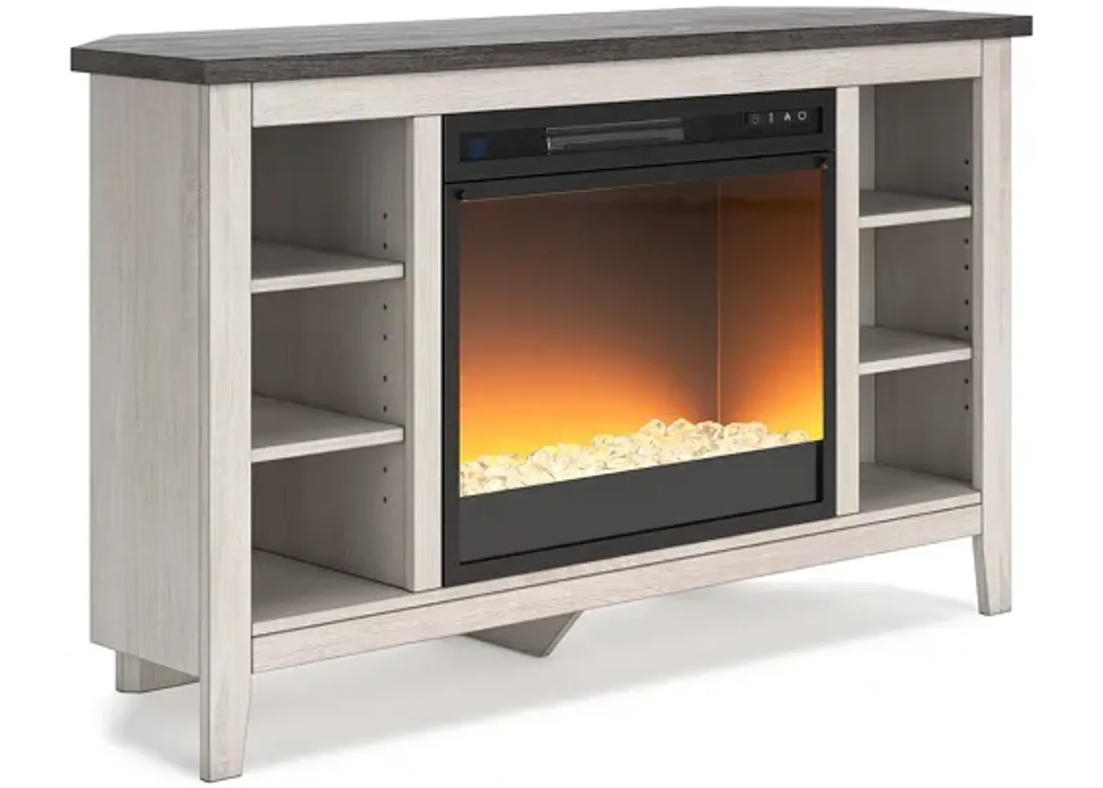 Dorrinson Corner TV Stand with Electric Fireplace