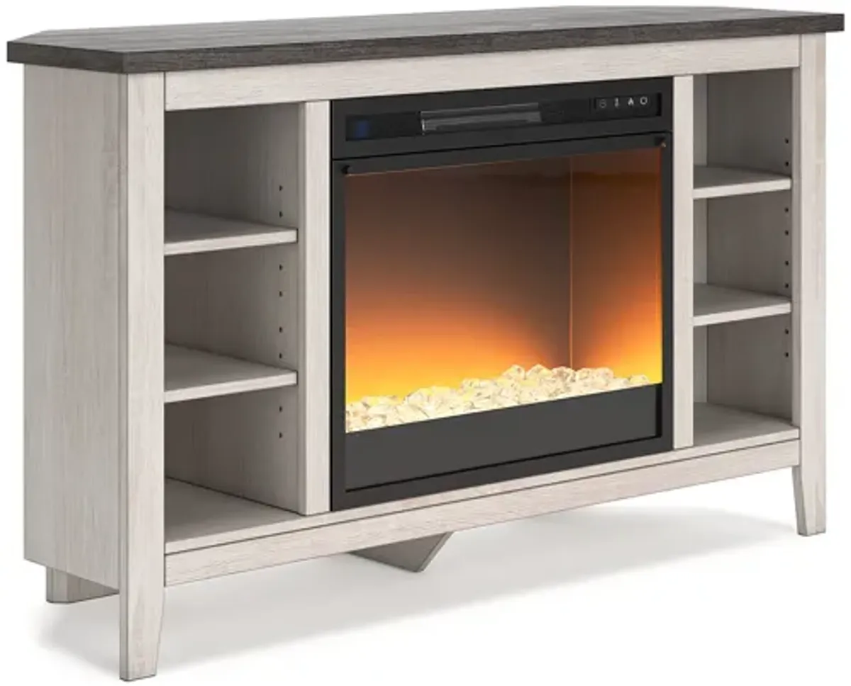 Dorrinson Corner TV Stand with Electric Fireplace