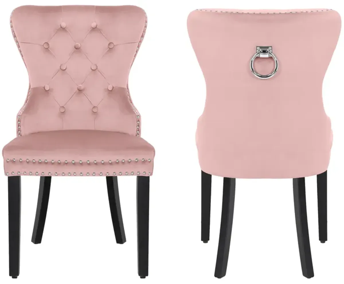 WestinTrends Velvet Upholstered Tufted Dining Chairs (Set of 2)