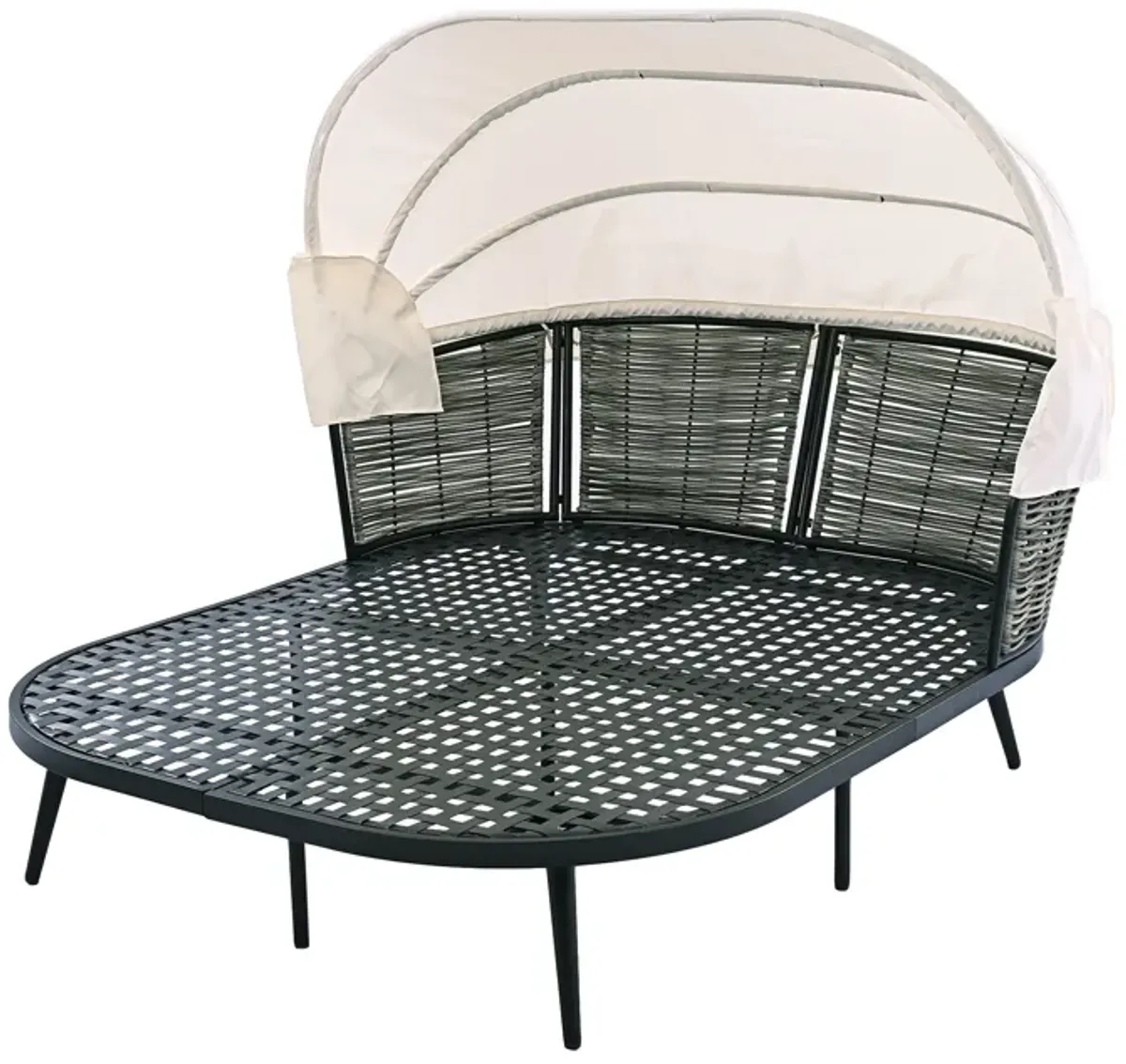 Merax Outdoor Patio Daybed with Retractable Canopy