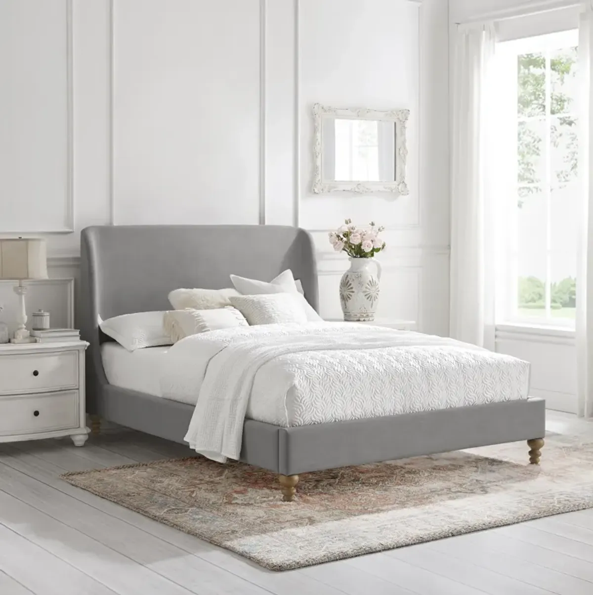 Rustic Manor Larissa Linen Platform Bed