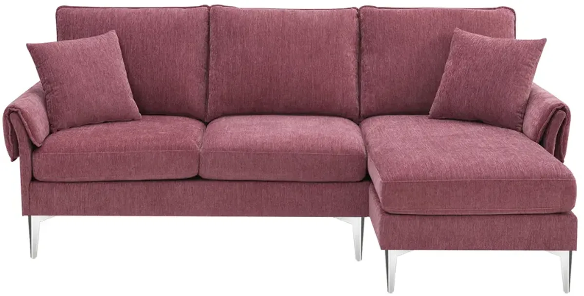 84 " Convertible Sectional Sofa, Modern Chenille L-Shaped Sofa Couch with Reversible Chaise Lounge