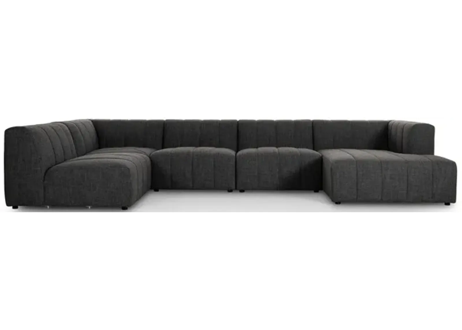 Langham Channeled 5-Piece Raf Chaise Sectional