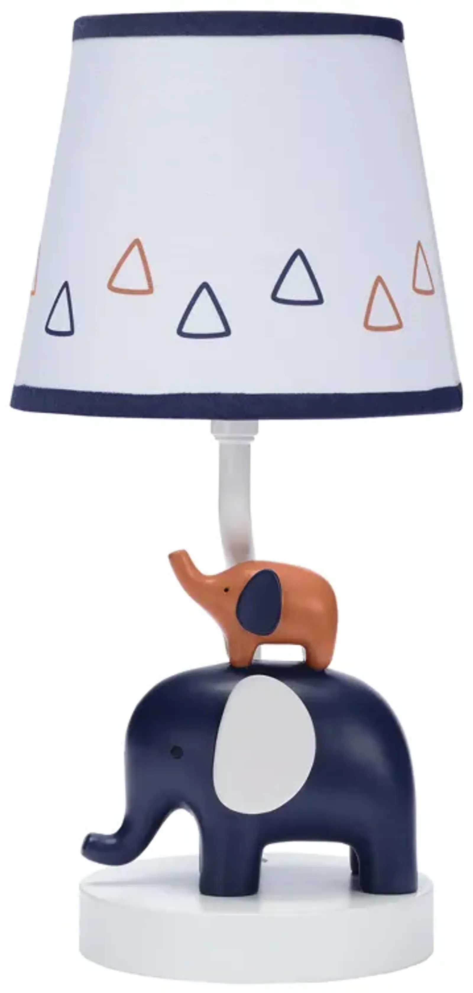 Lambs & Ivy Playful Elephant Blue/White Nursery Lamp with Shade and Light Bulb