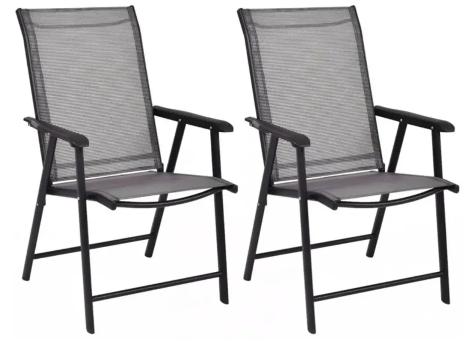 Hivvago Set of 2 Outdoor Patio Folding Chair with Ergonomic Armrests