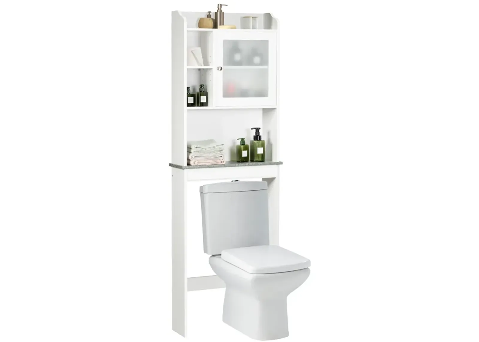 Costway Over-the-Toilet Bath Cabinet Bathroom Space Saver Storage Organizer White