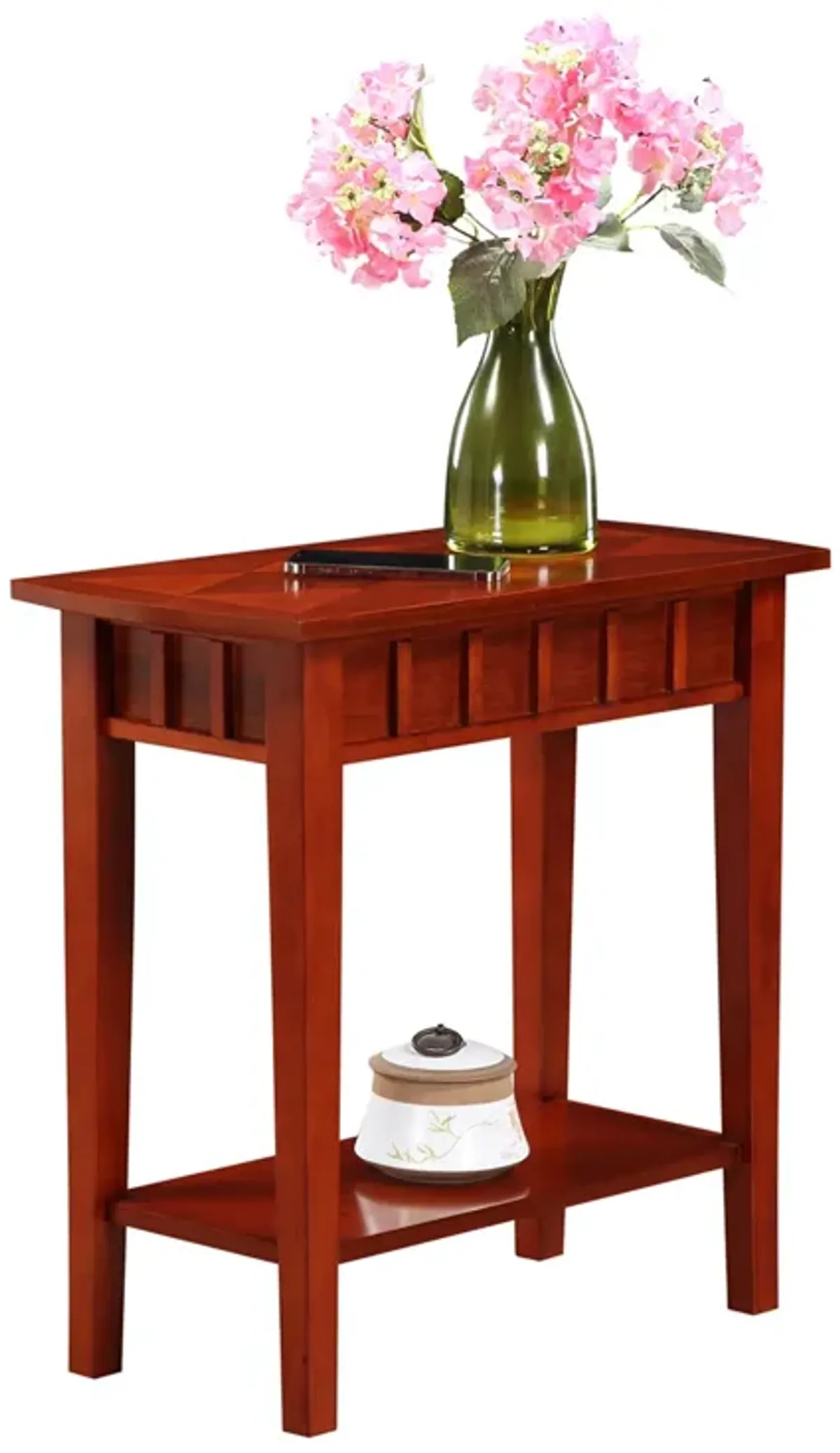 Convenience Concepts Dennis End Table with Shelf, Mahogany