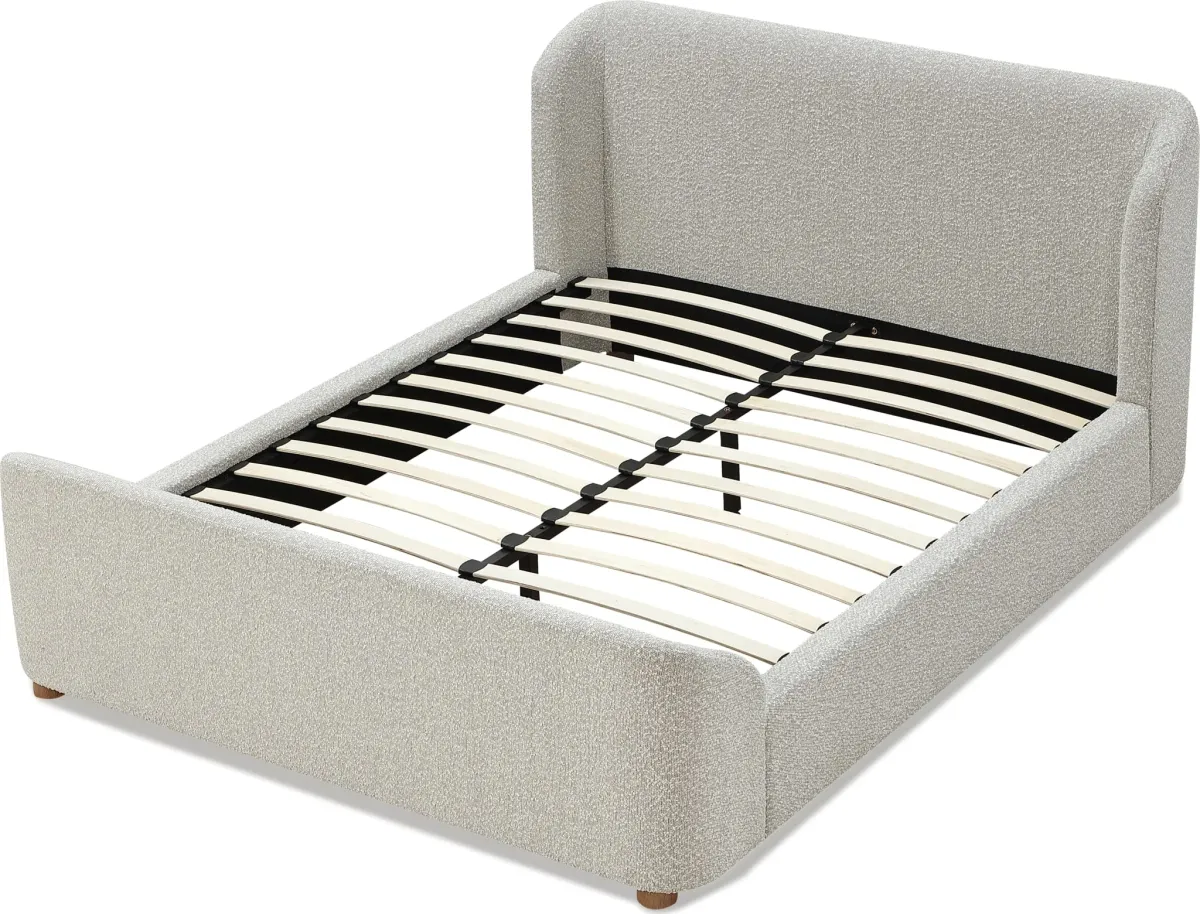 Kiki Full-size Upholstered Platform Bed in Cotton Ball Boucle