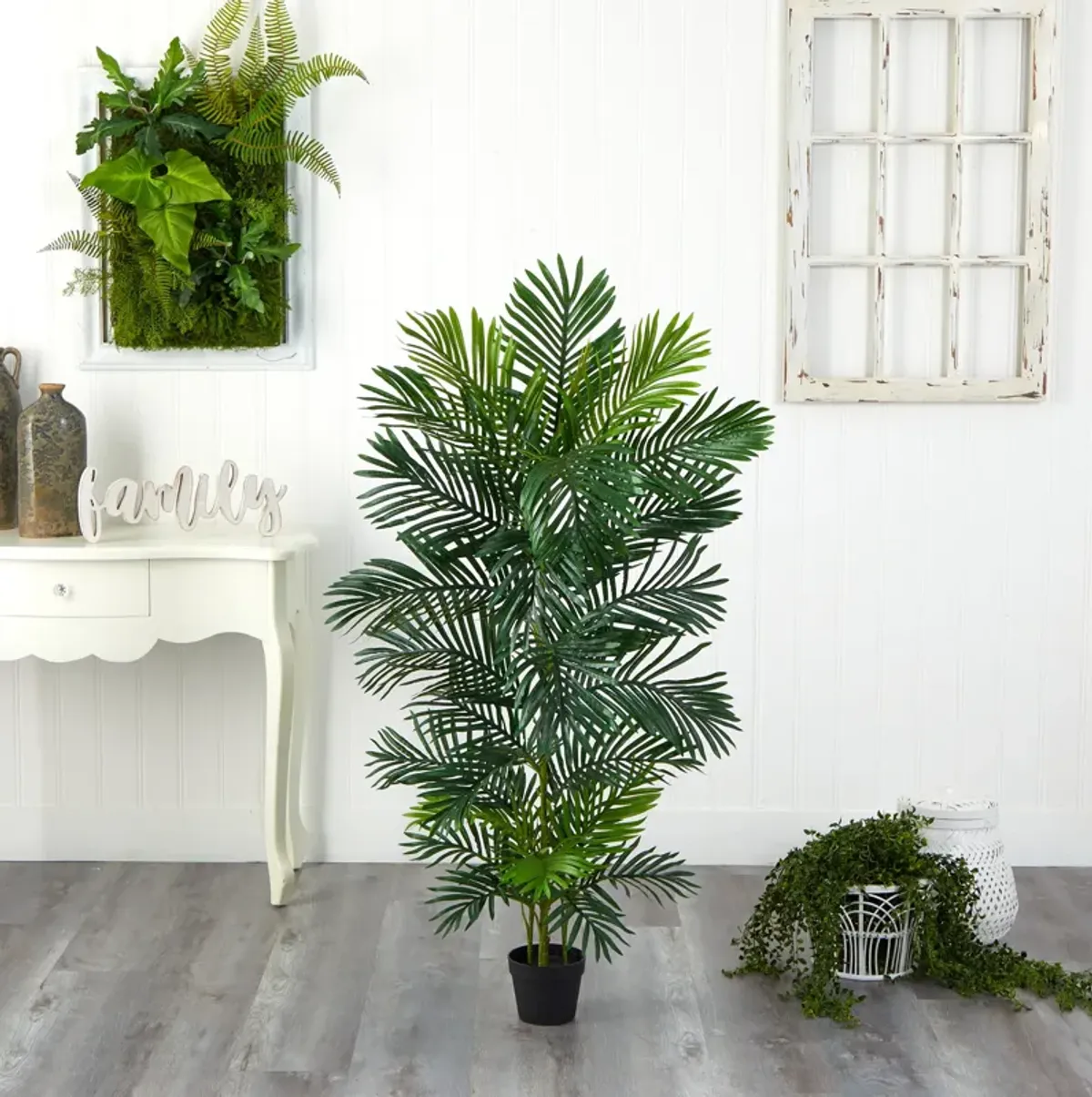 Hivvago 5 Feet Areca Artificial Palm Tree UV Resistant (Indoor/Outdoor)