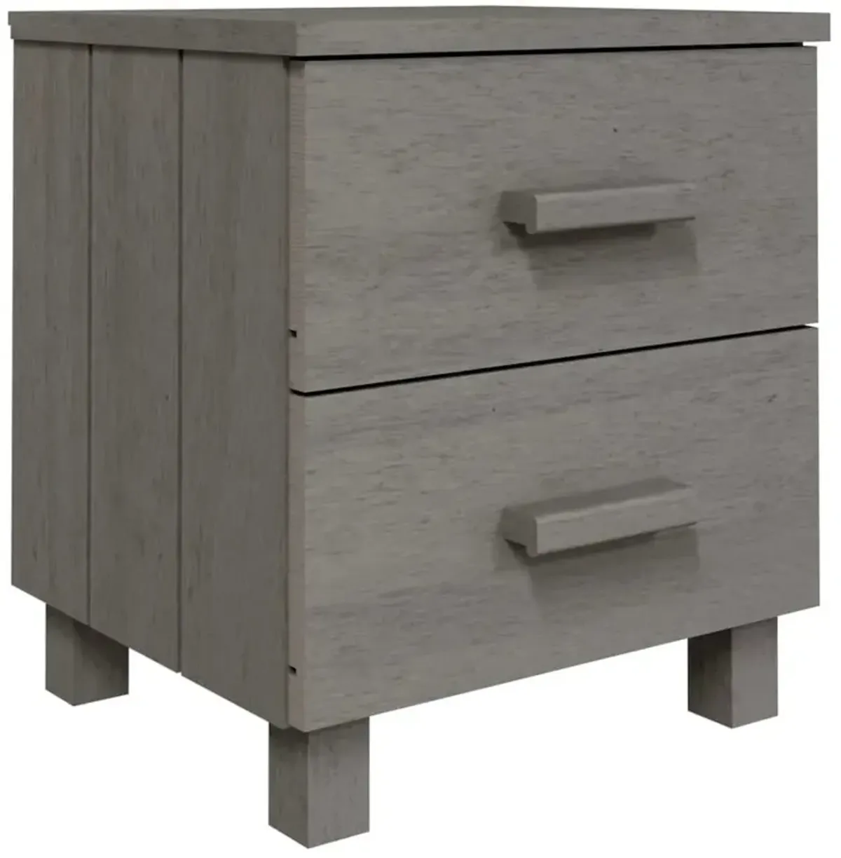 Bedside Cabinet HAMAR Light Gray 15.7"x13.8"x17.5" Solid Pinewood