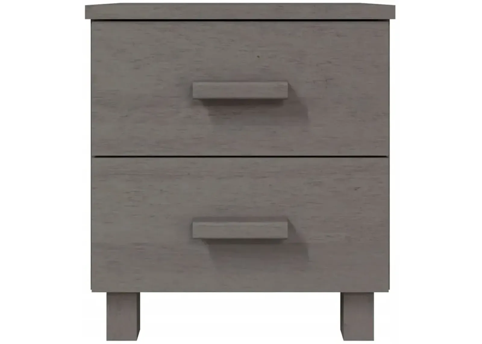 Bedside Cabinet HAMAR Light Gray 15.7"x13.8"x17.5" Solid Pinewood