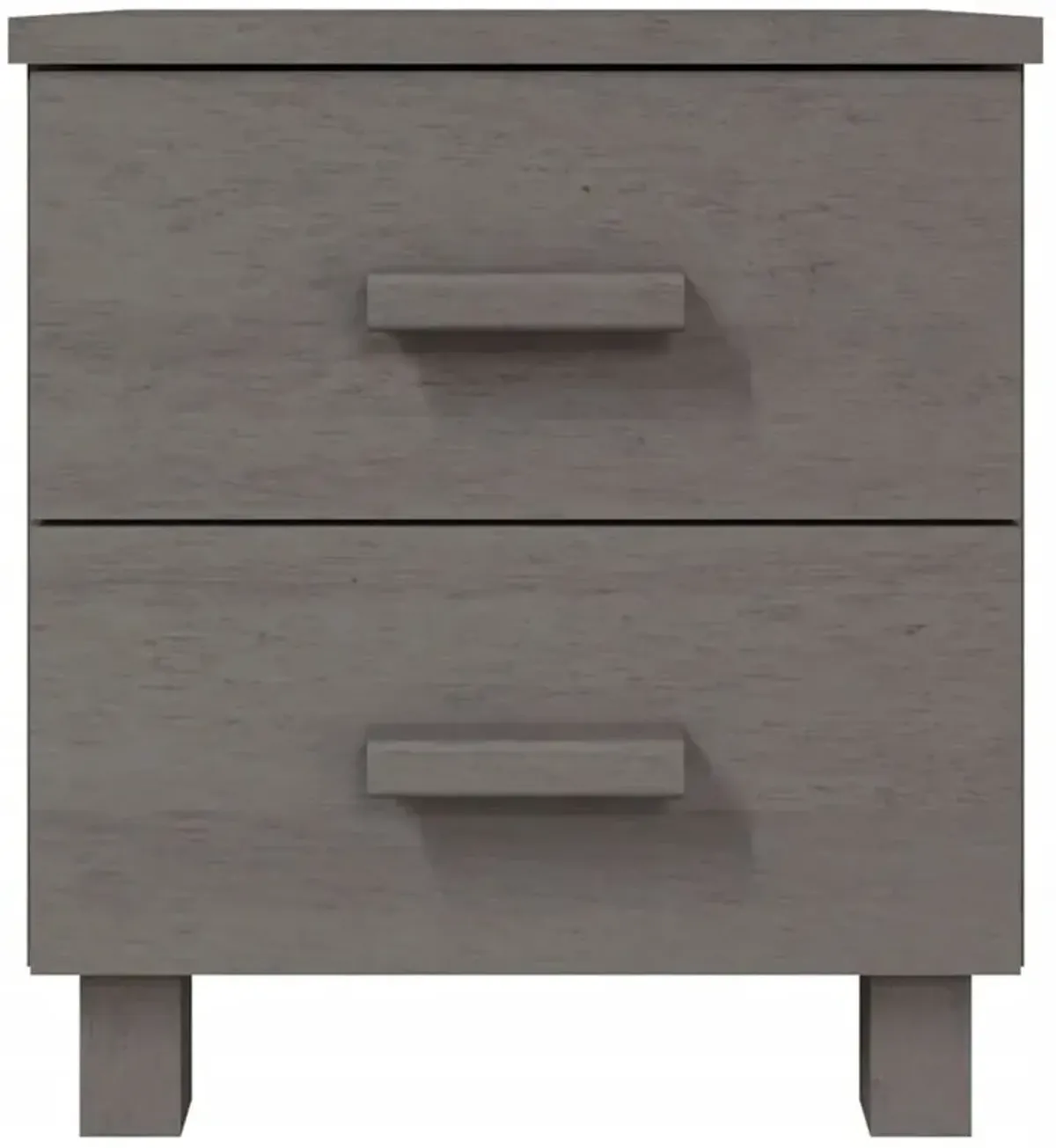 Bedside Cabinet HAMAR Light Gray 15.7"x13.8"x17.5" Solid Pinewood