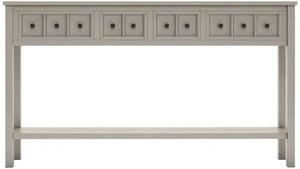 Long Console Table with Two Drawers and Bottom Shelf Entryway or Sofa Table for Storage and Display