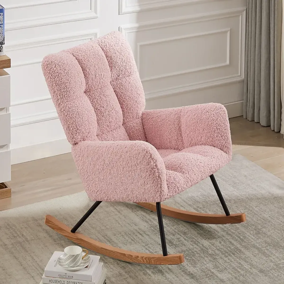 Comfortable Pink Nursing Chair for Baby and Reading