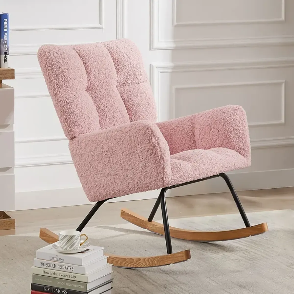 Comfortable Pink Nursing Chair for Baby and Reading