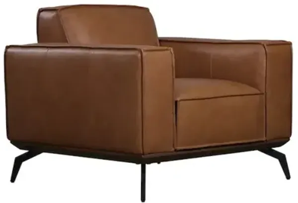Porter Designs Carina Top Grain Leather Chair, Brown
