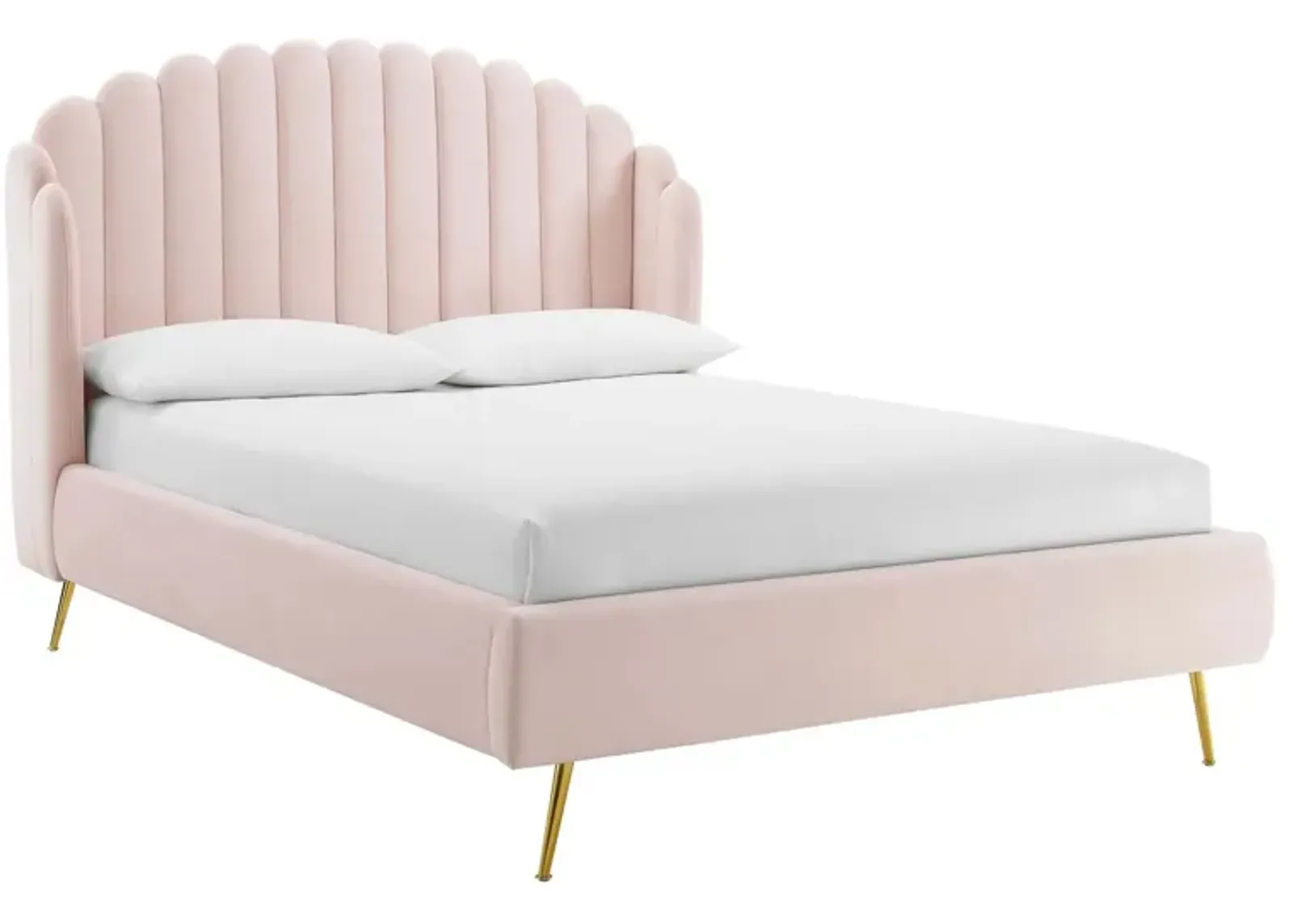 Modway - Lana Queen Performance Velvet Wingback Platform Bed