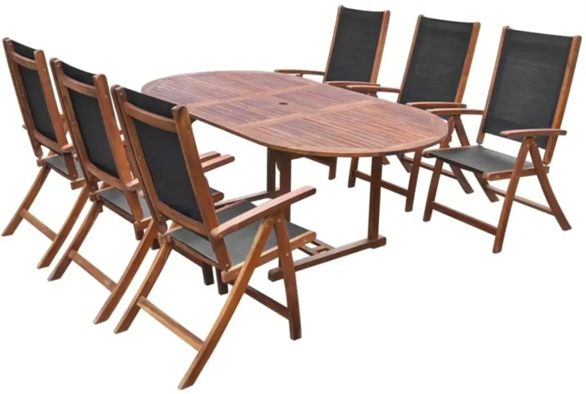 vidaXL 7 Piece Outdoor Dining Set Solid Acacia Wood