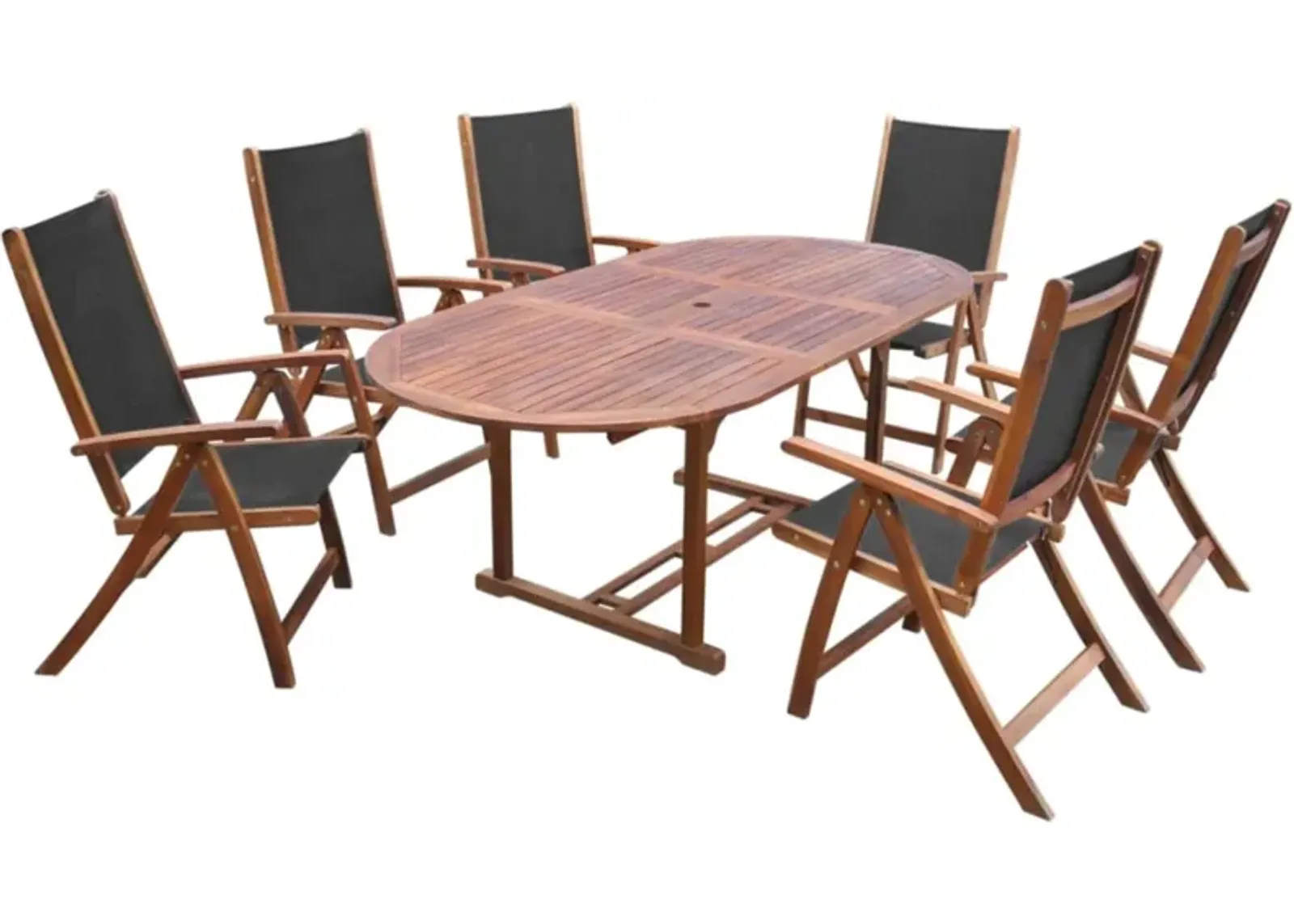 vidaXL 7 Piece Outdoor Dining Set Solid Acacia Wood