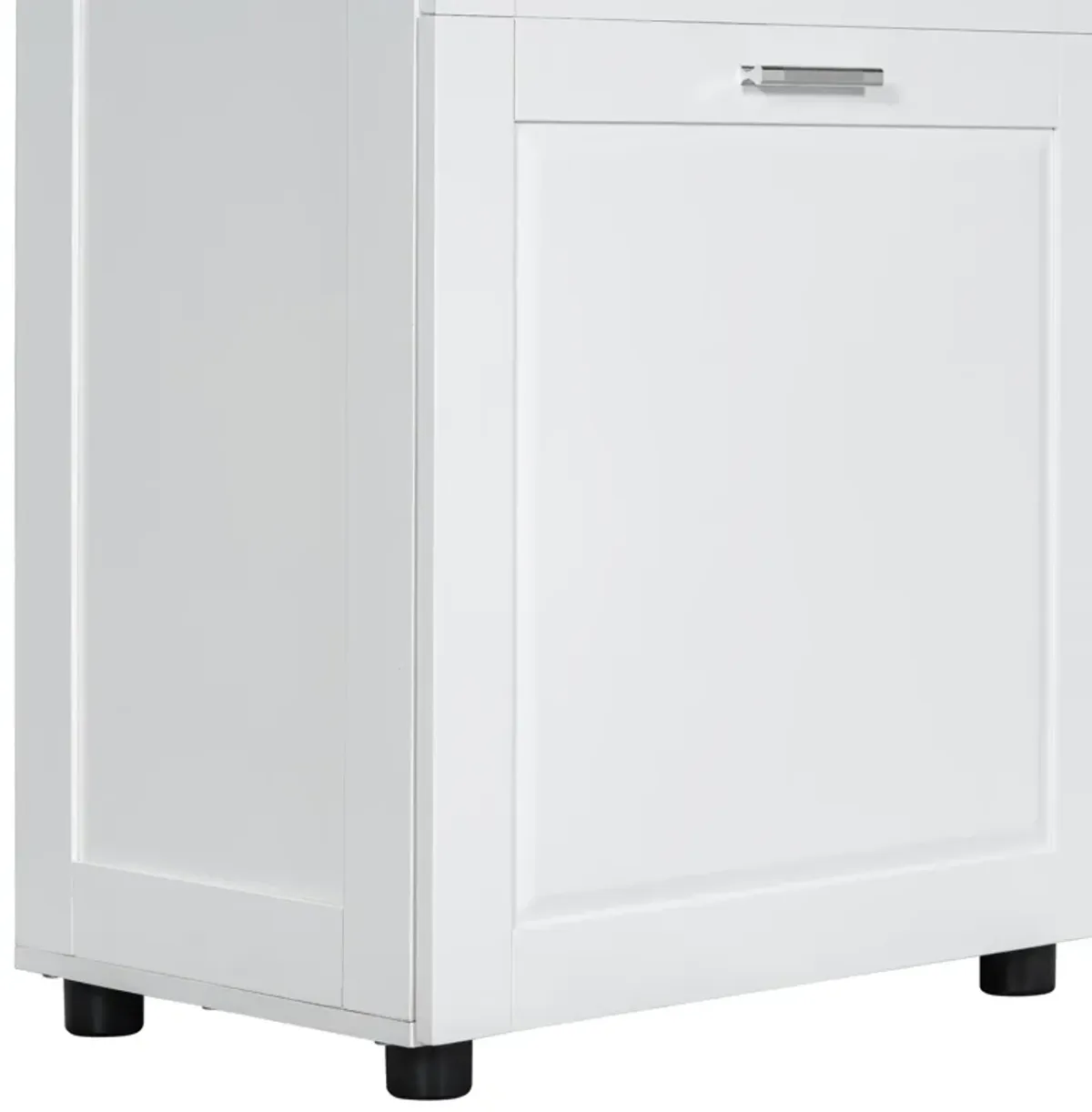 Merax Tall Bathroom Cabinet with Laundry Basket