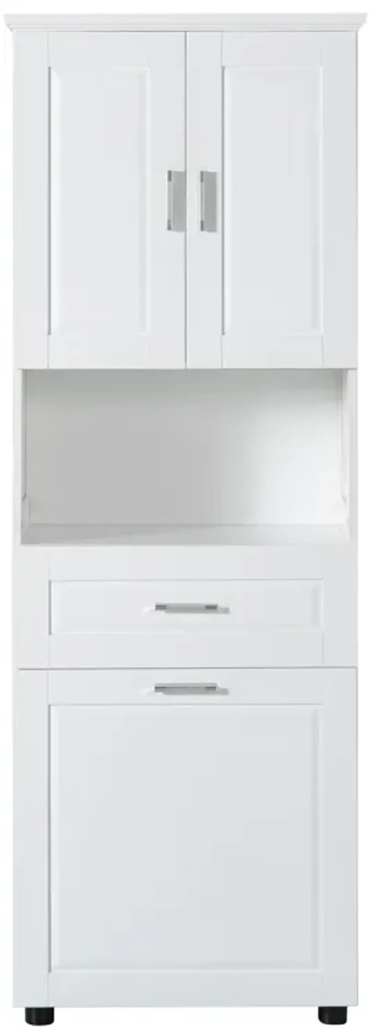 Merax Tall Bathroom Cabinet with Laundry Basket
