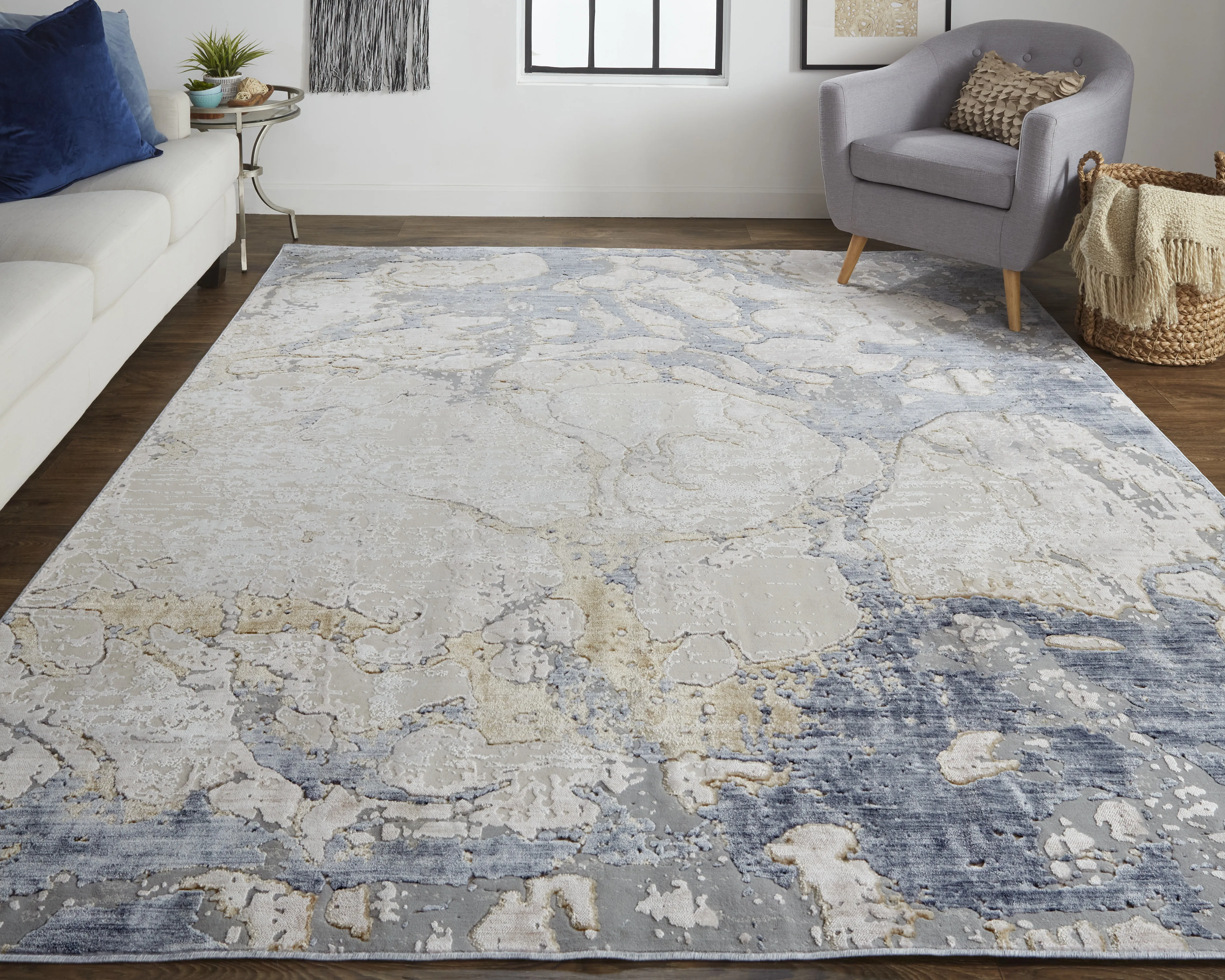 Laina 39G8F Tan/Blue 5' x 7'10" Rug