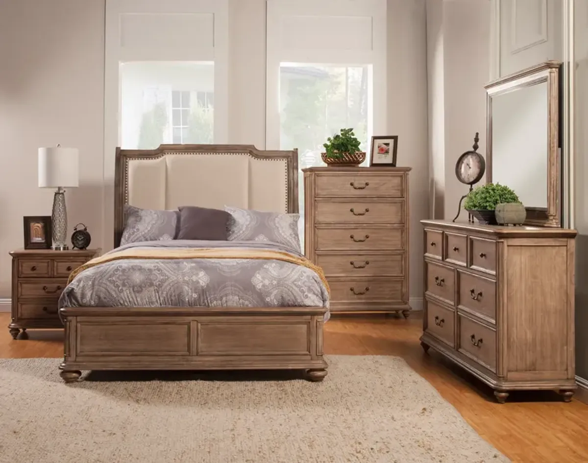 Melbourne Standard King Sleigh Bed w/Upholstered Headboard, French Truffle