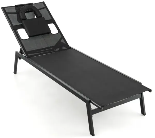 Hivvago Patio Sunbathing Lounge Chair 5-Position Adjustable Tanning Chair