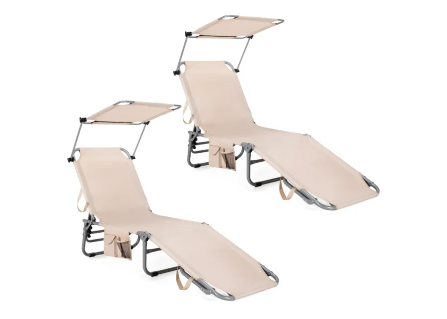 Hivvago Set of 2 Portable Reclining Chair with 5 Adjustable Positions