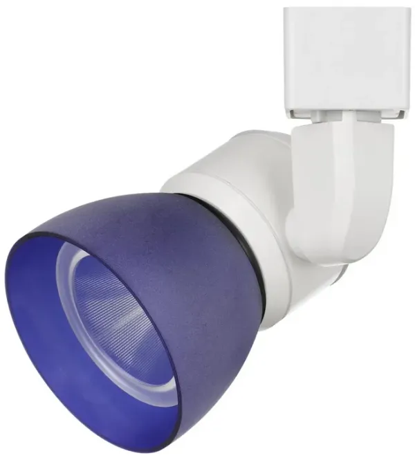 10W Integrated Metal and Polycarbonate LED Track Fixture, White and Blue - Benzara