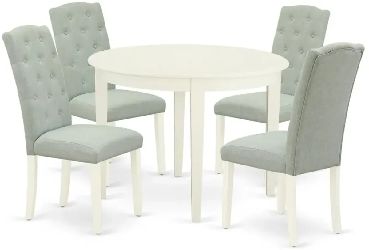 Dining Room Set Linen White, BOCE5-WHI-15