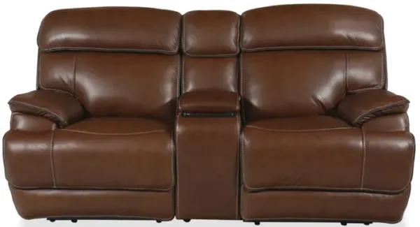 Man Wah (usa) Inc.|Caramel Sofa Collection|Caramel Leather Power Loveseat|Leather, Power Sofa
