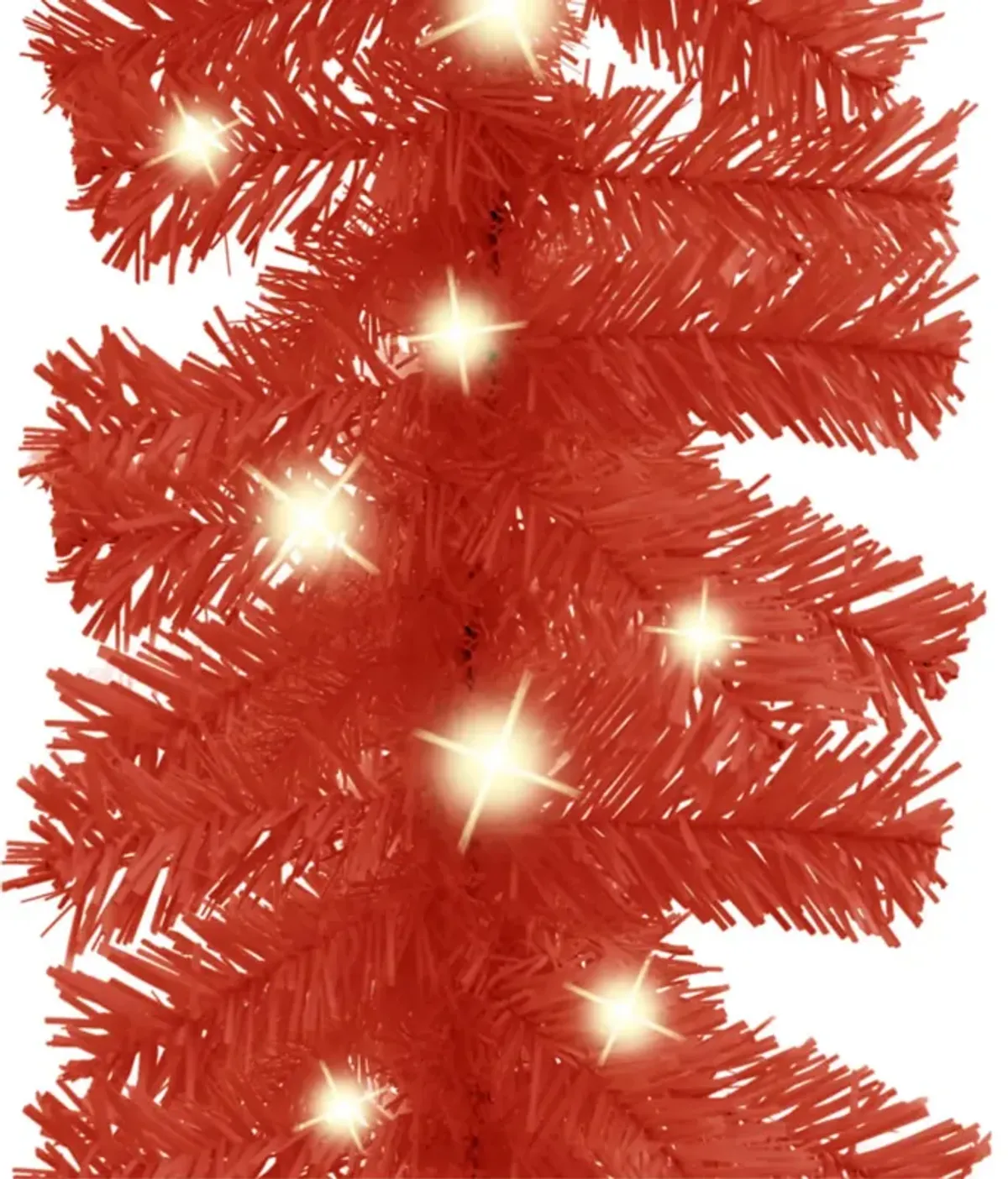 vidaXL Christmas Garland with LED Lights 393.7" Red