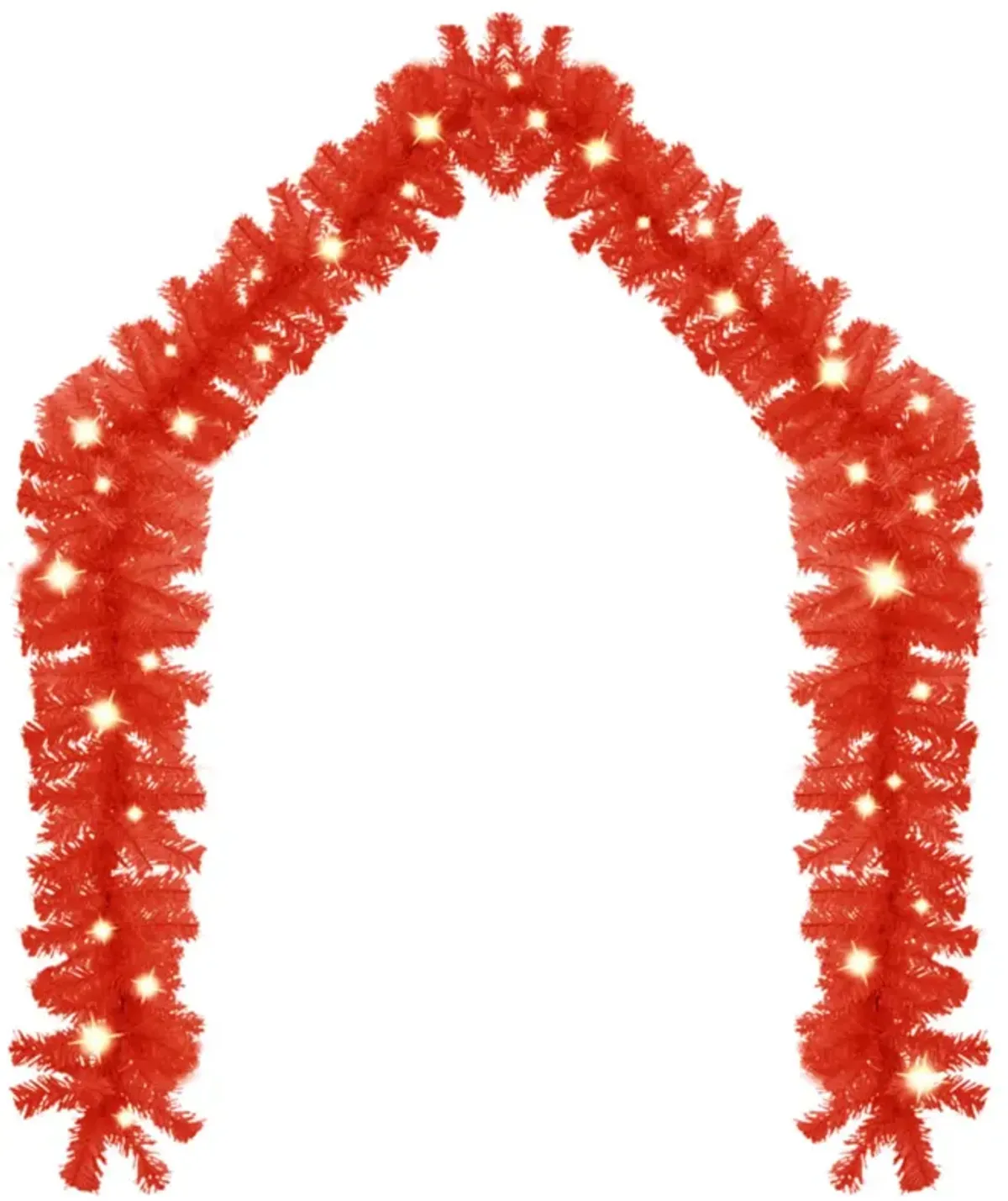 vidaXL Christmas Garland with LED Lights 393.7" Red