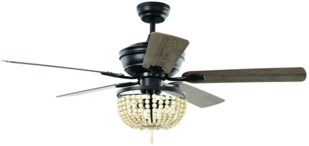 Hivvago 52 Inch Retro Ceiling Fan Light with Reversible Blades Remote Control