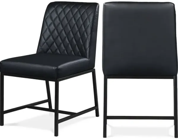 Meridian Furniture Bryce Black Vegan Leather Dining Chair, Set of 2