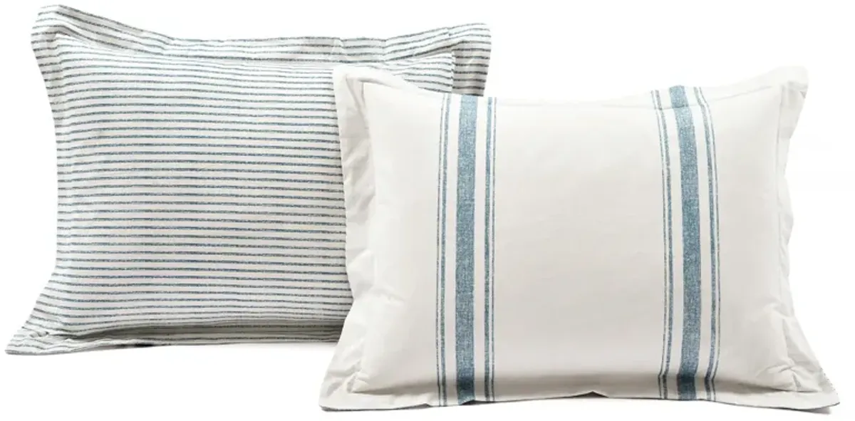 Farmhouse Stripe Cotton Duvet Cover  3Pc Set