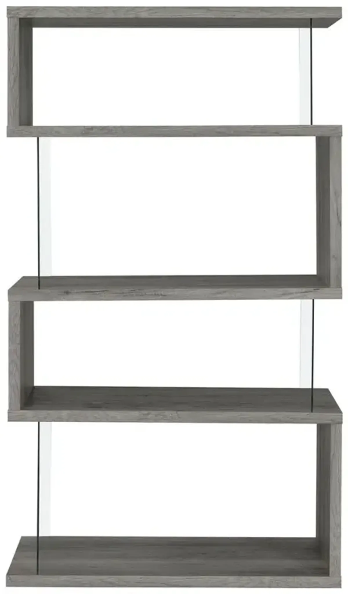 Emelle 4-shelf Bookcase with Glass Panels