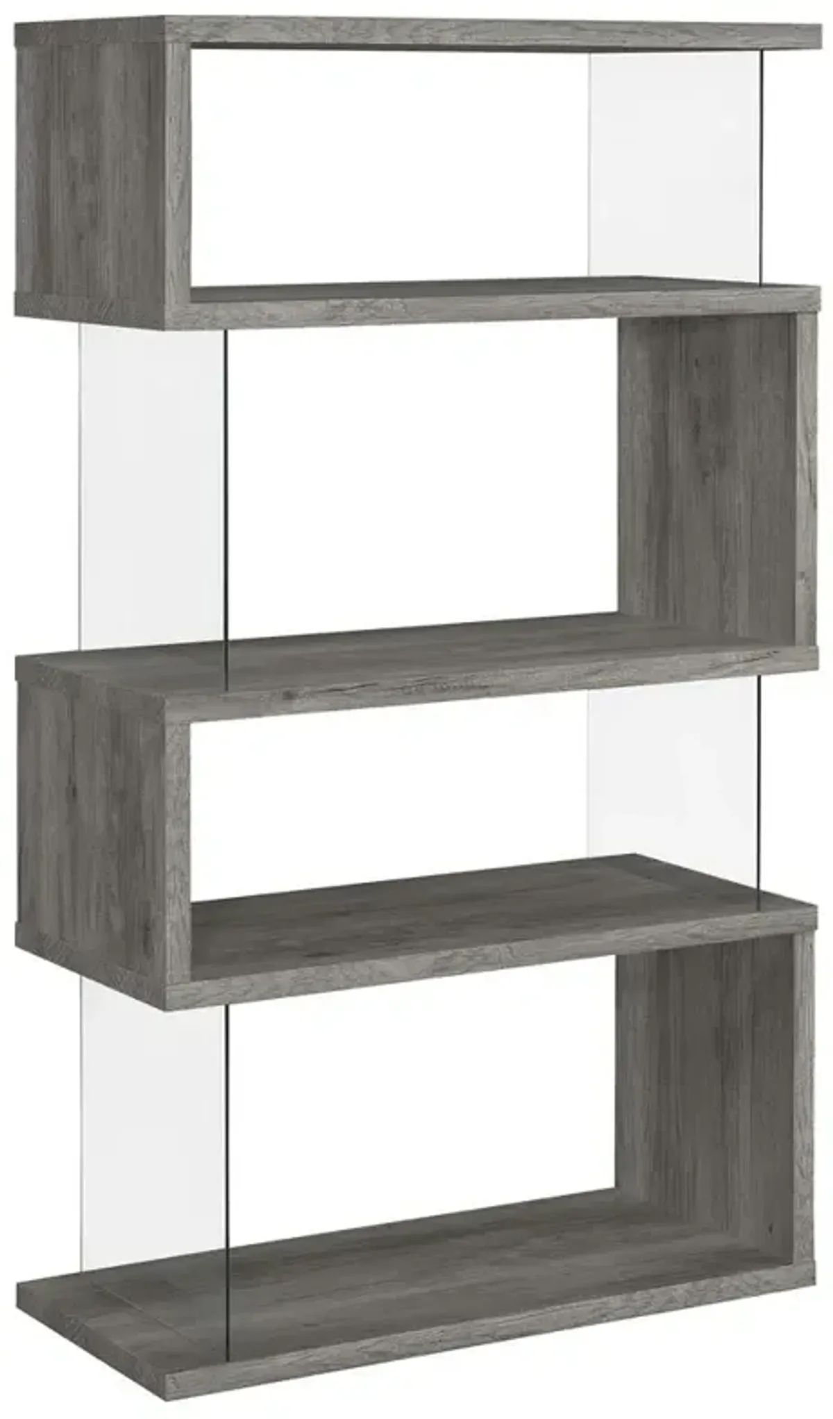 Emelle 4-shelf Bookcase with Glass Panels