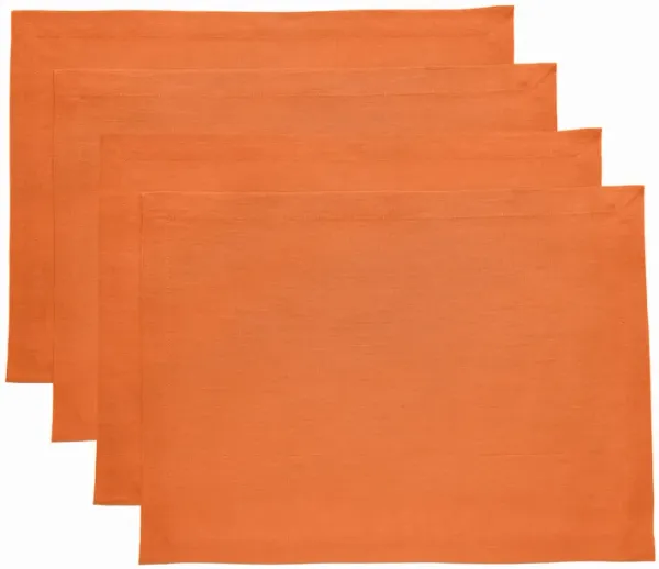 Solino Home 100% Pure Linen Placemats 14 x 19 Inch Set of 4 - Fete