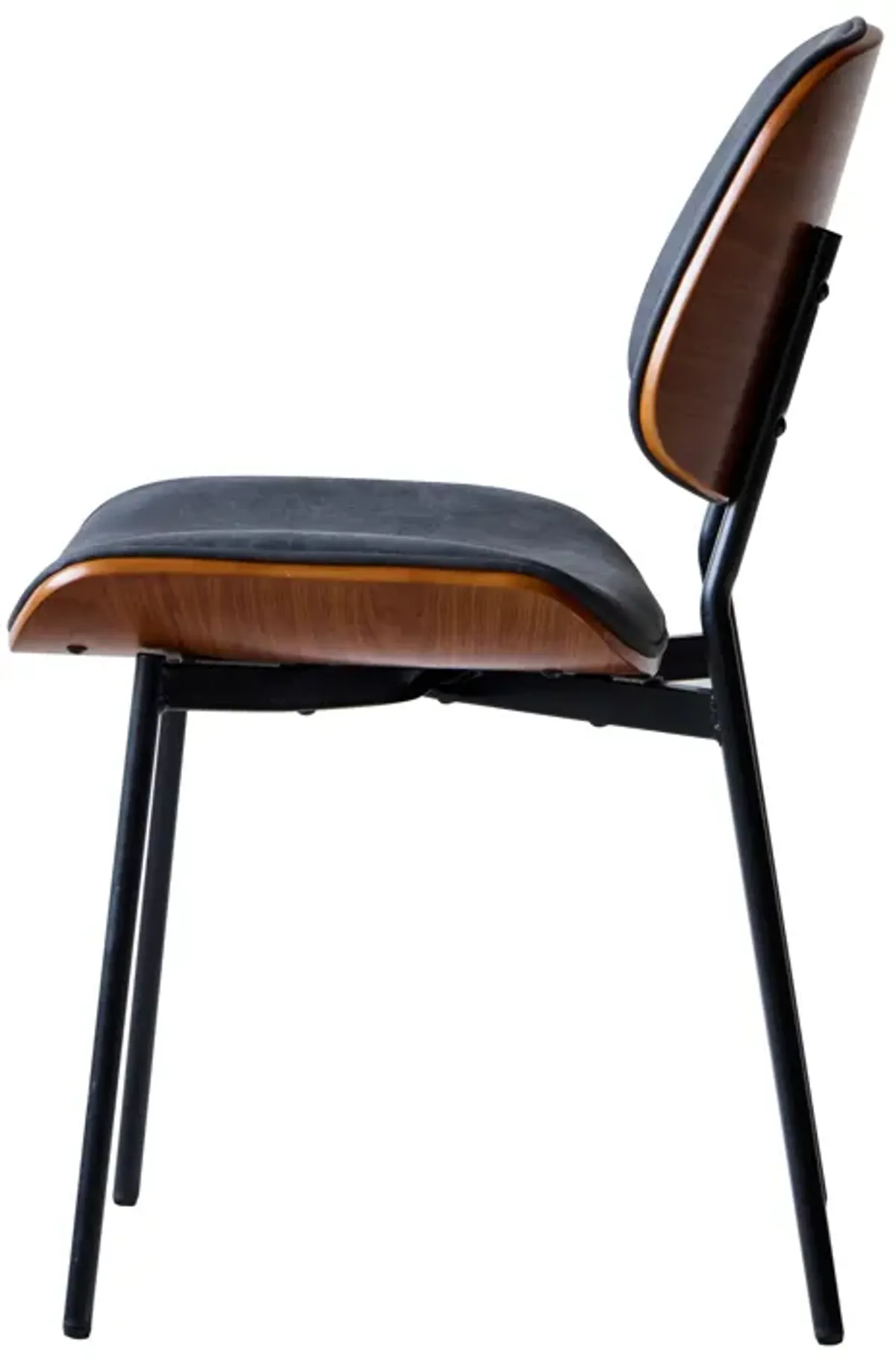 Set of 2 Industrial Metal Wood Dining Chairs