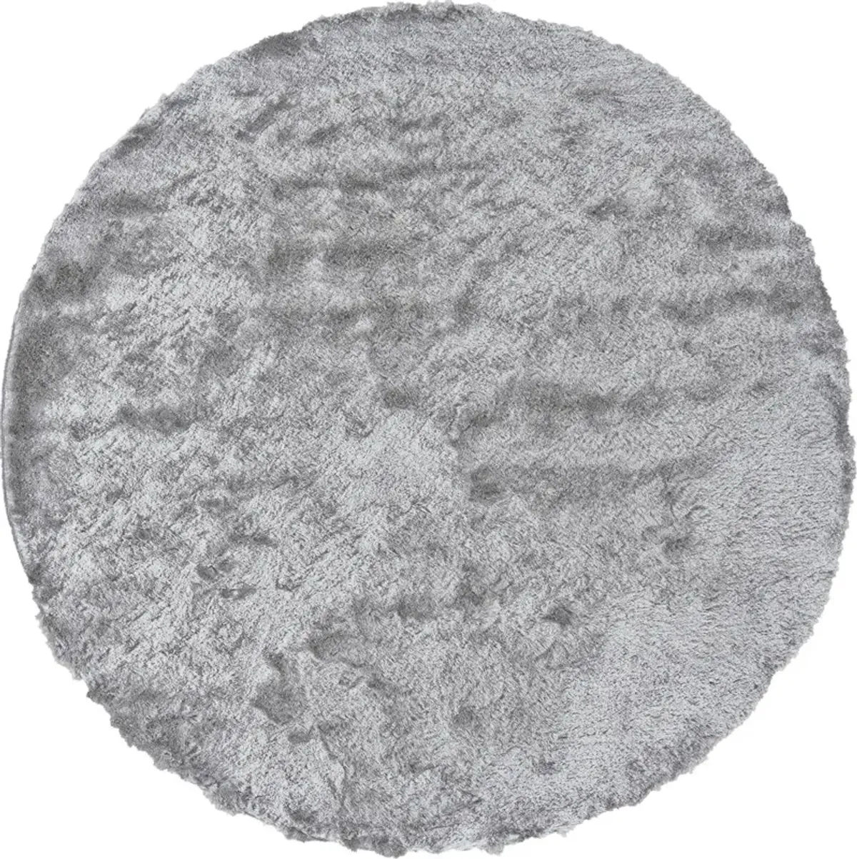 8 gray And Silver Round Shag Tufted Handmade Area Rug