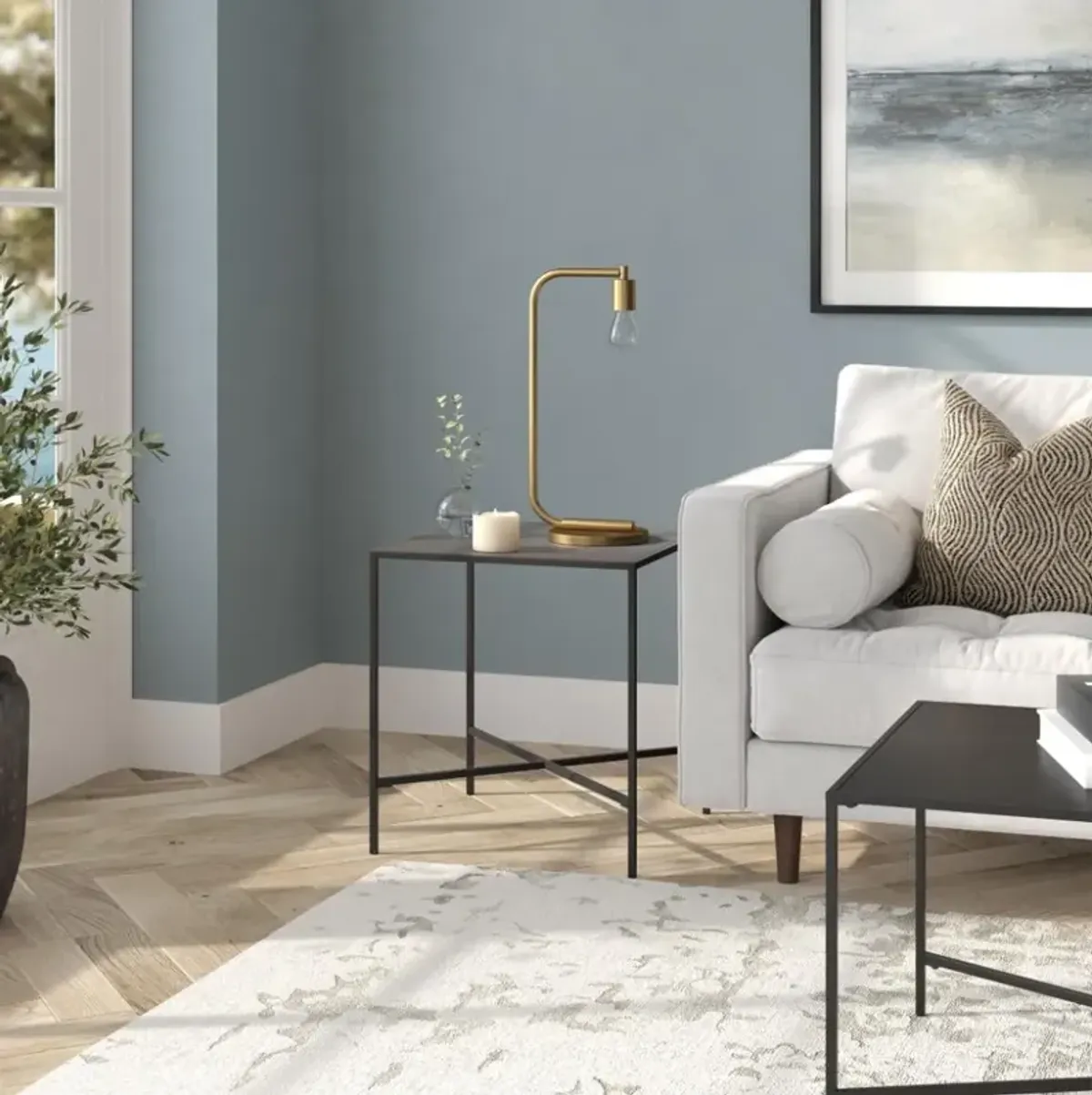 Hivvago 20" Brass Metal Desk Table Lamp