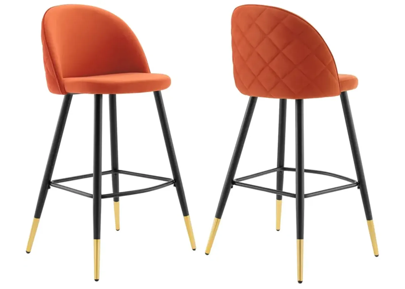 Cordial Performance Velvet Bar Stools - Set of 2