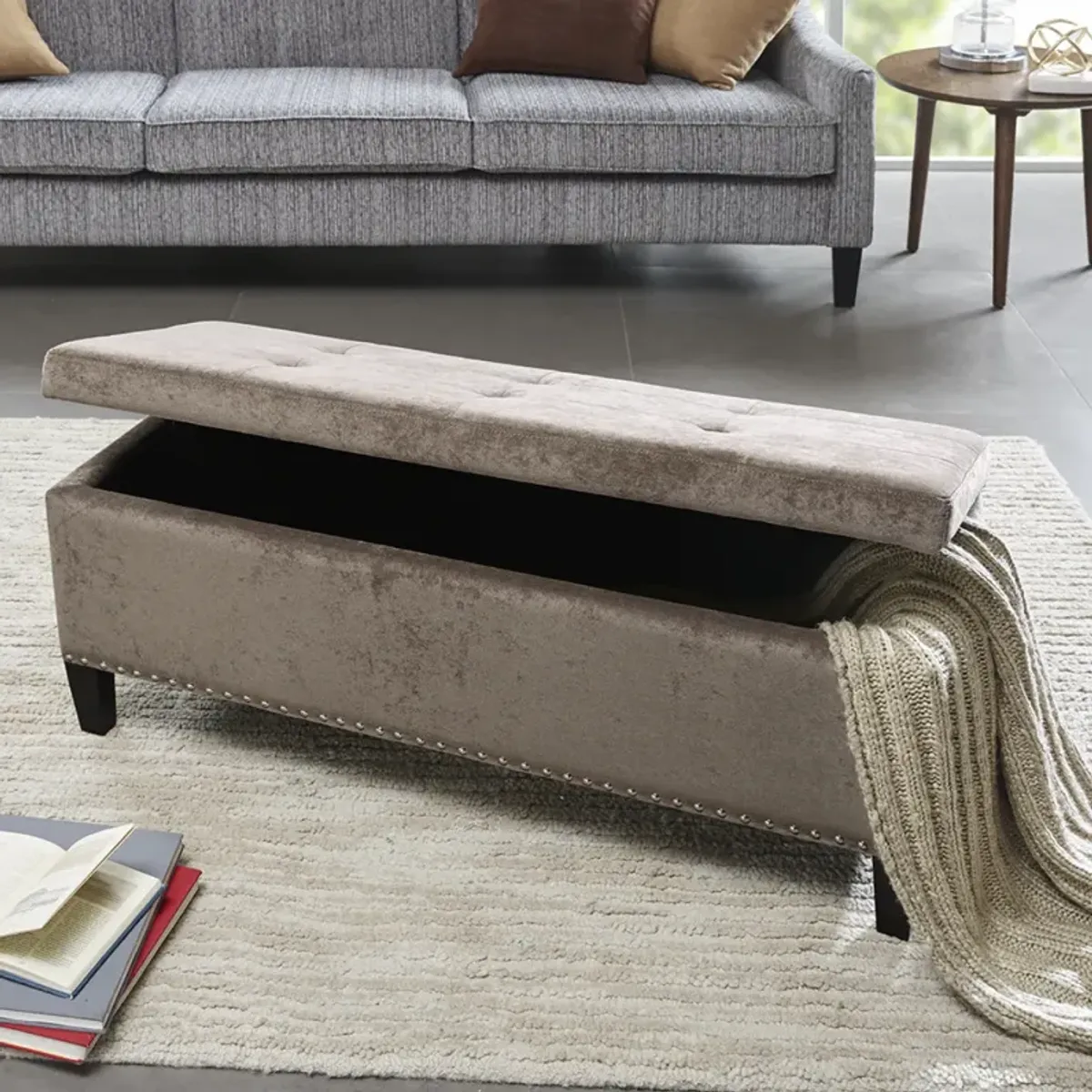 Shandra II Tufted Top Storage Bench