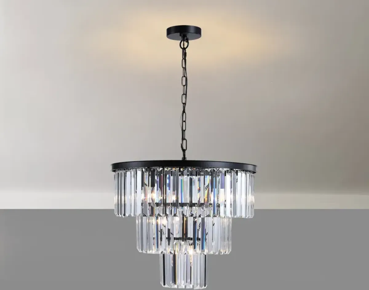 Luxury Black Crystal Chandelier - Dia 19.7 Inch