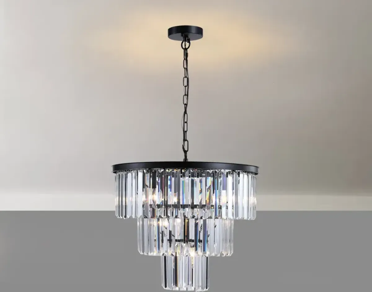 Luxury Black Crystal Chandelier - Dia 19.7 Inch