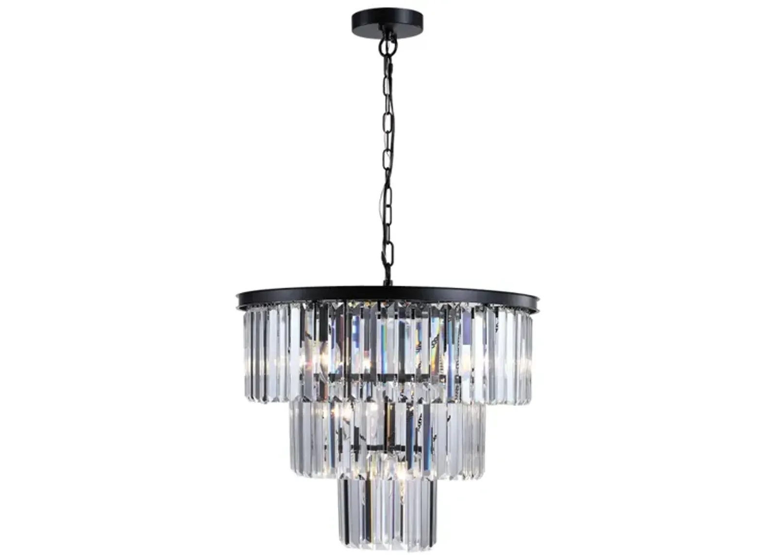 Luxury Black Crystal Chandelier - Dia 19.7 Inch